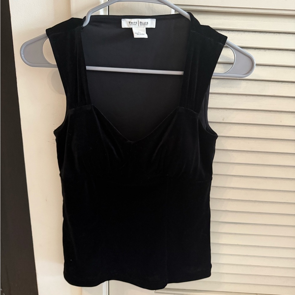 White House Black Market Black Velvet Tank Top